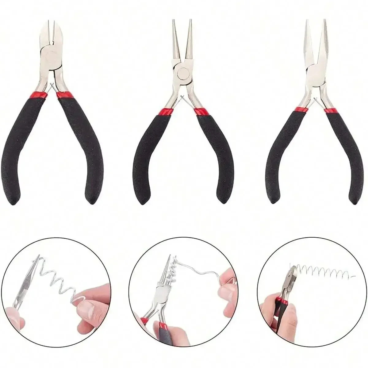 4 Pack Jewelry Pliers Kit Needle Nose Chain Nose Round
