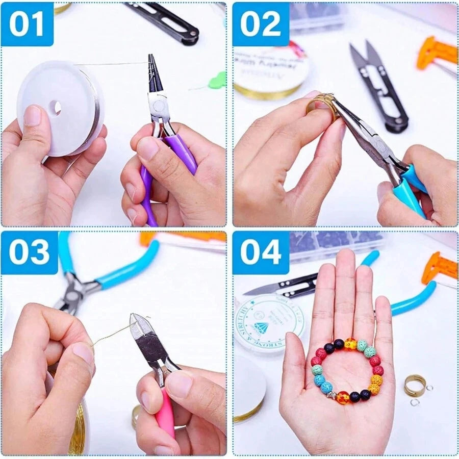 4 Pack Jewelry Pliers Kit Needle Nose Chain Nose Round